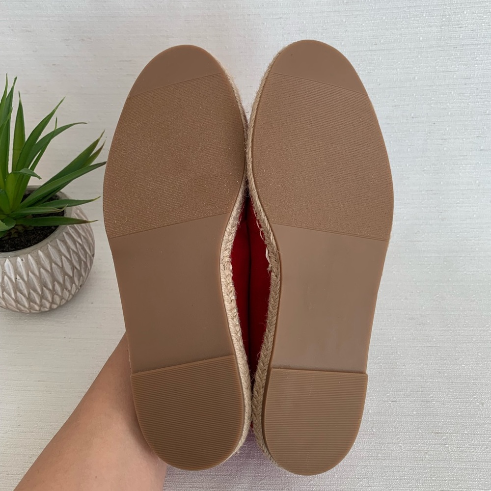 NWOT Ellos Red Microsuede Espadrille Flats Woman’s 9M - Picture 10 of 10
